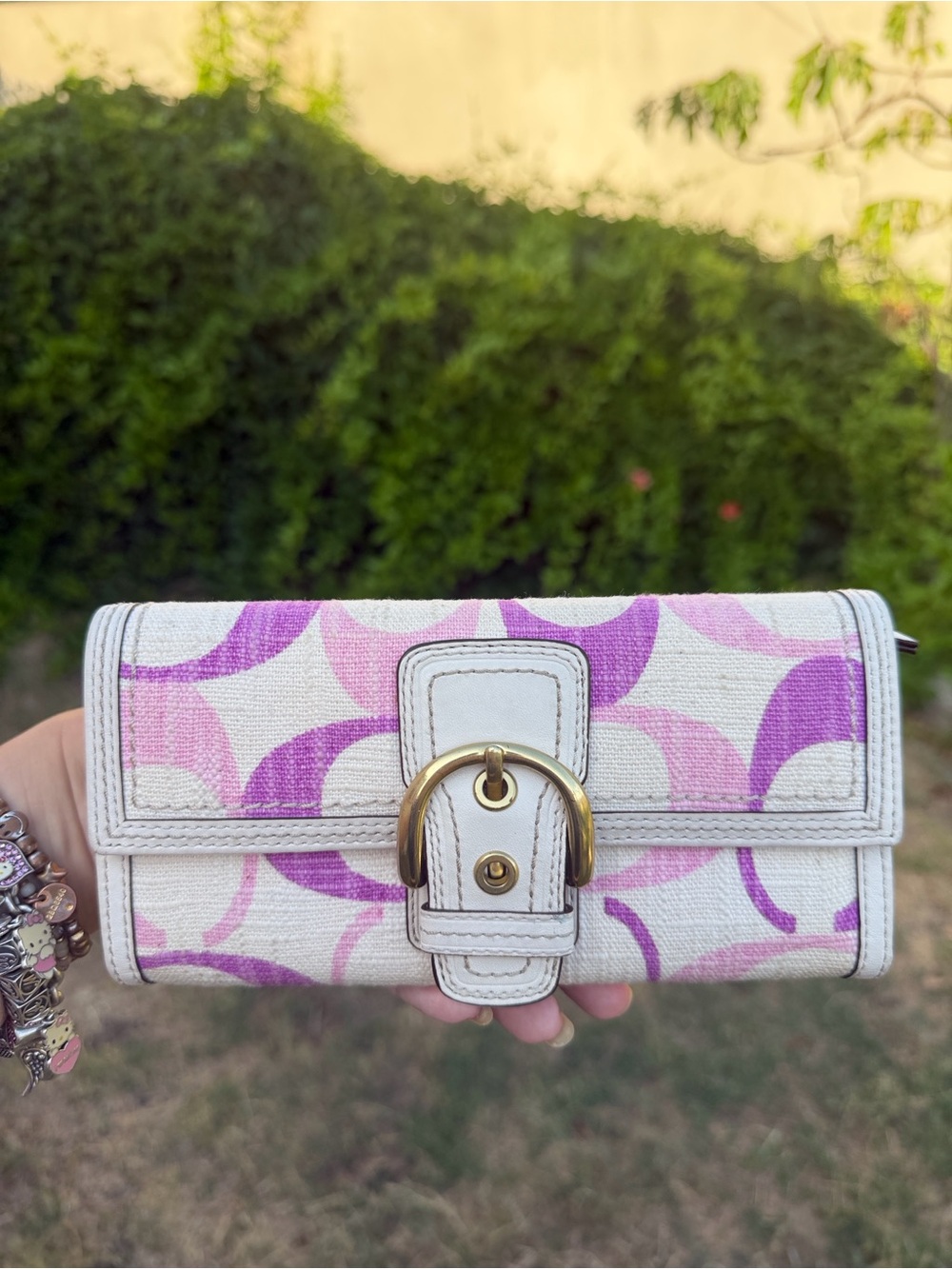 RARE Y2K Coach Soho Optic Pink Purple Buckle Wallet Vintage 2008 HTF